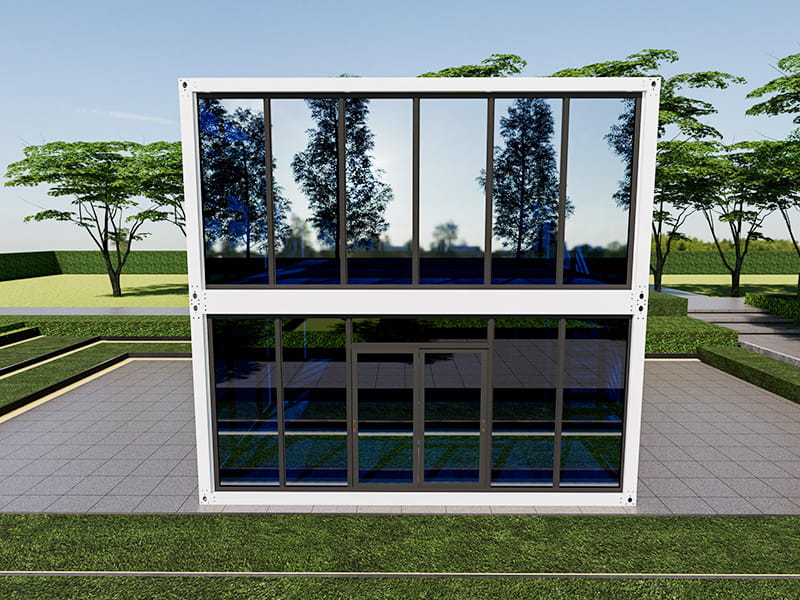 Bureau de conteneurs à parois de verre
