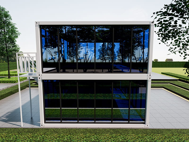 Bureau de conteneurs à parois de verre