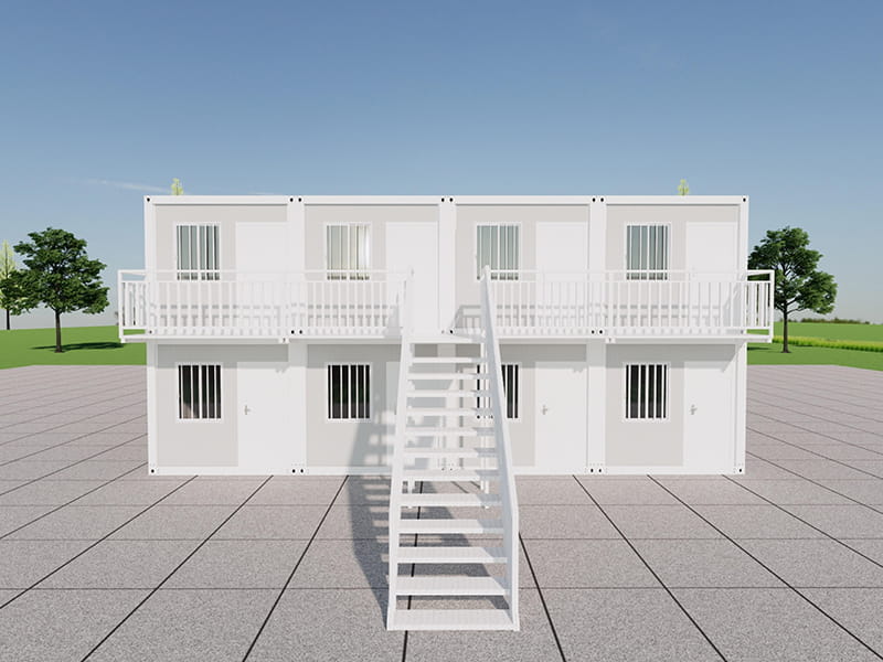 Motel conteneur à deux étages avec 8 chambres