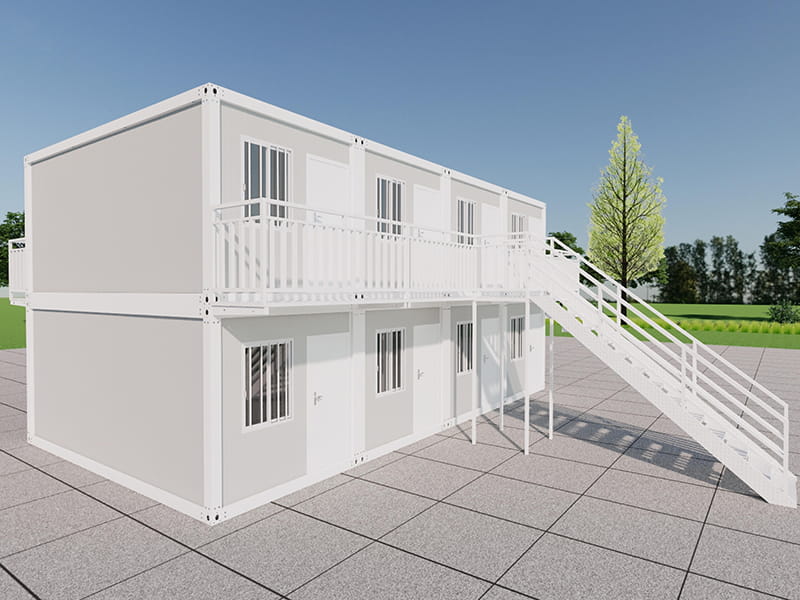 Motel conteneur à deux étages avec 8 chambres