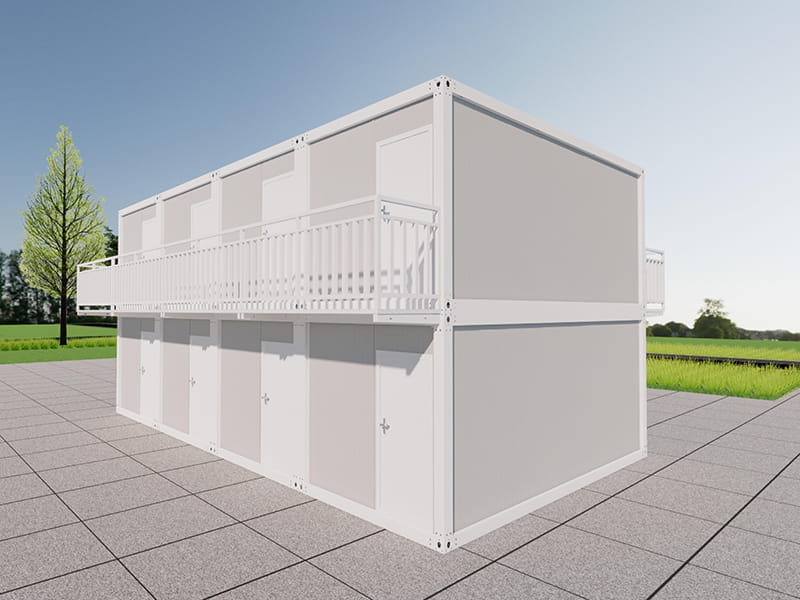 Motel conteneur à deux étages avec 8 chambres
