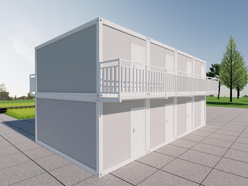 Motel conteneur à deux étages avec 8 chambres