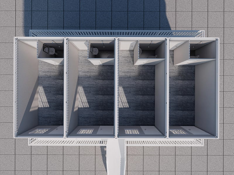 Motel conteneur à deux étages avec 8 chambres