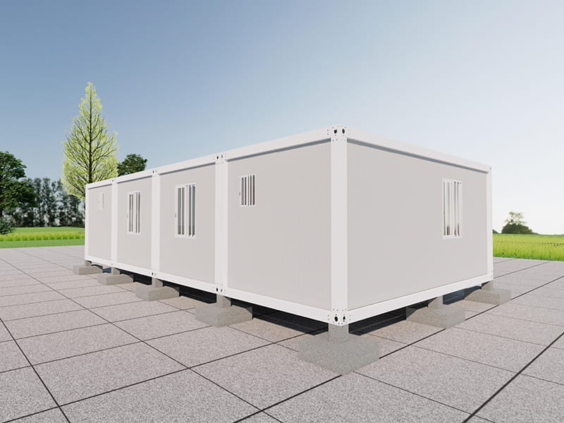 Maison conteneur de 2 chambres et 2 salles de bains avec verre d'intimité